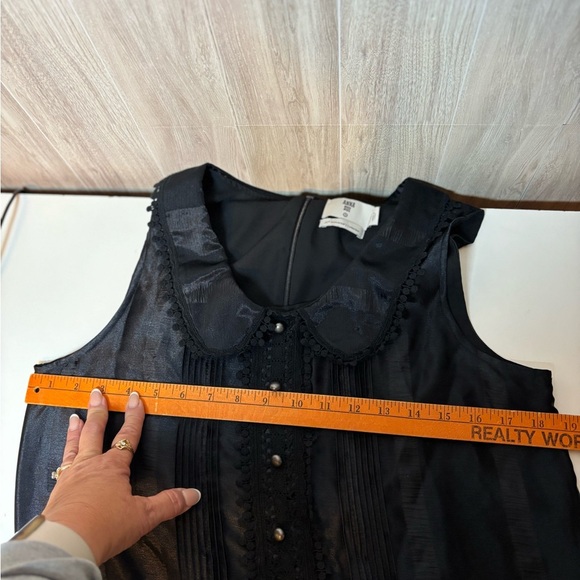 Anna Sui Navy Blue Polyester Lace Trim Dress 20th Anniversary Collection - Picture 9 of 12